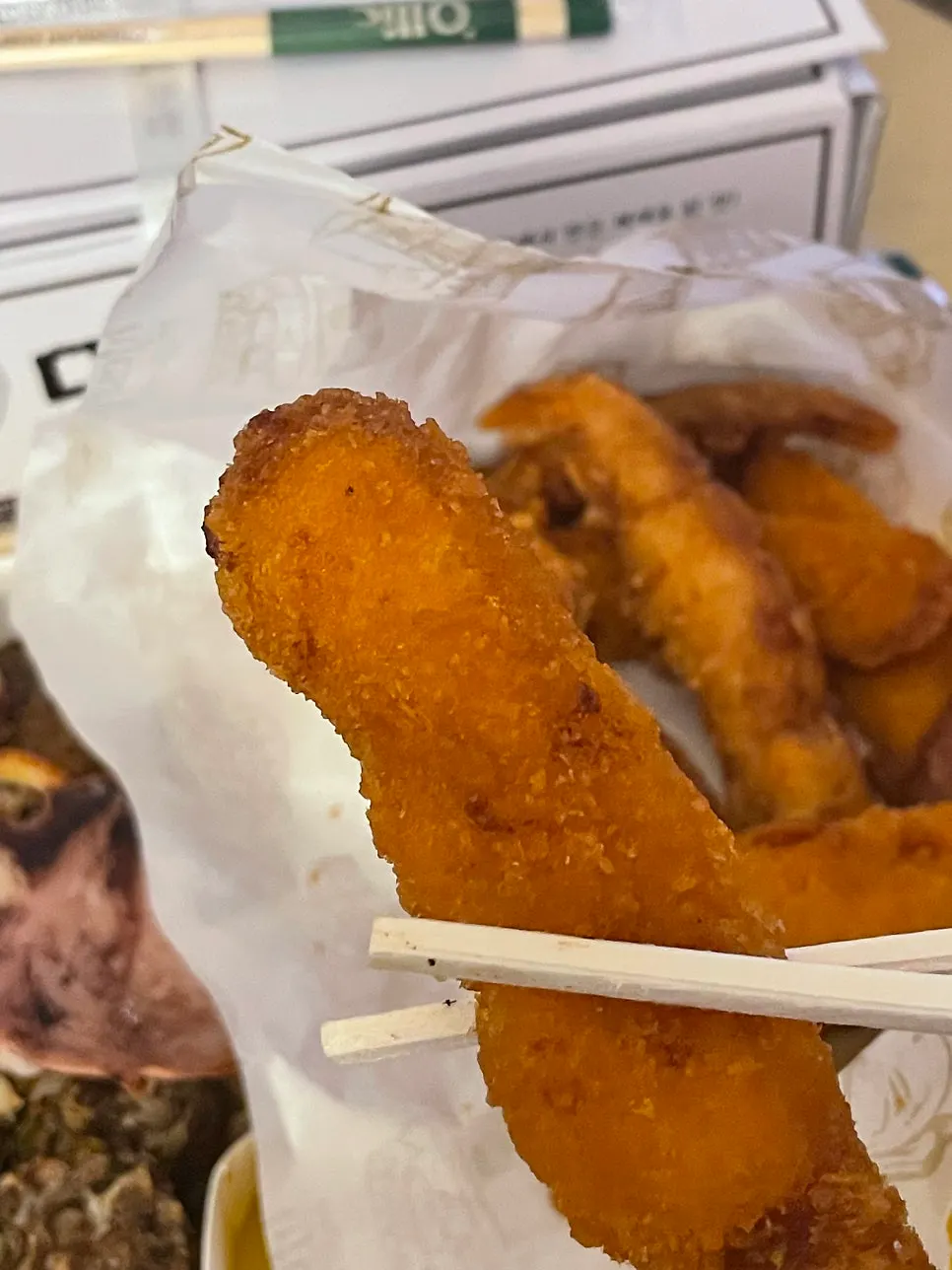 Takeaway fried king prawn menu