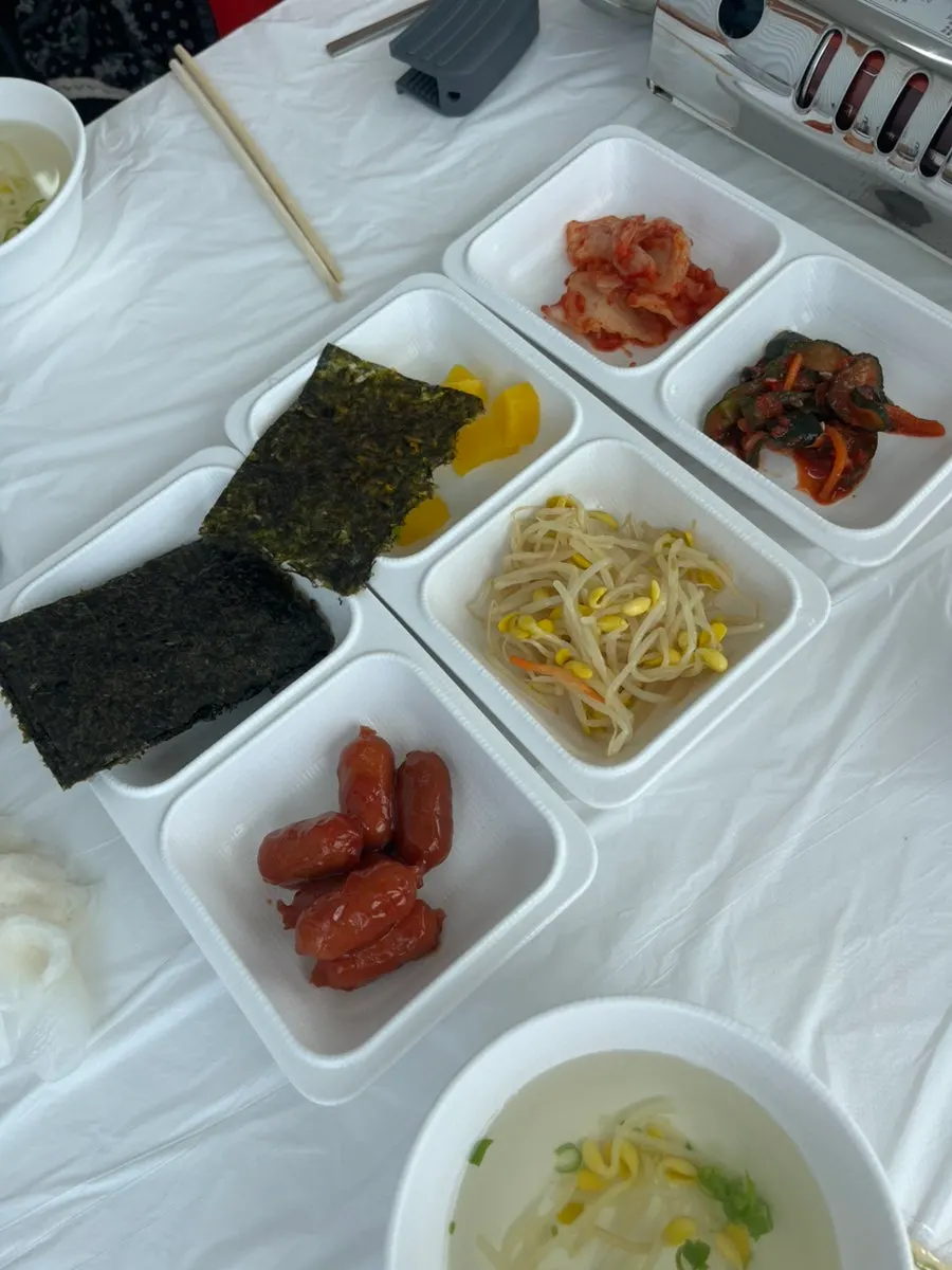 View of Deungdae Beach in front of the table