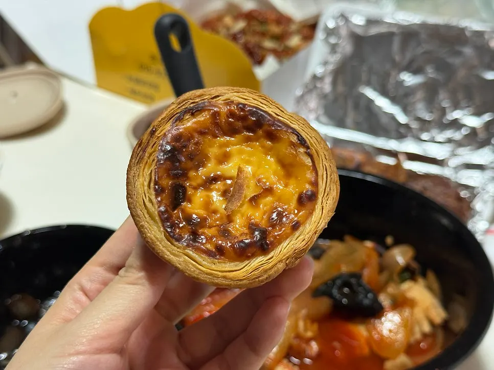 크림치즈 에그타르트 단면