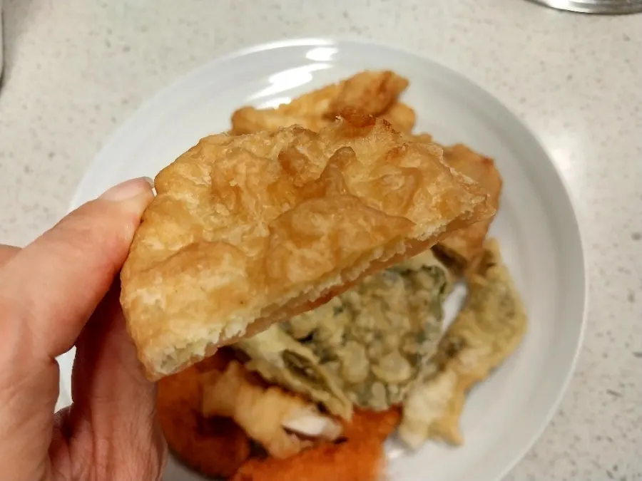 Plump fried squid and potato tempura