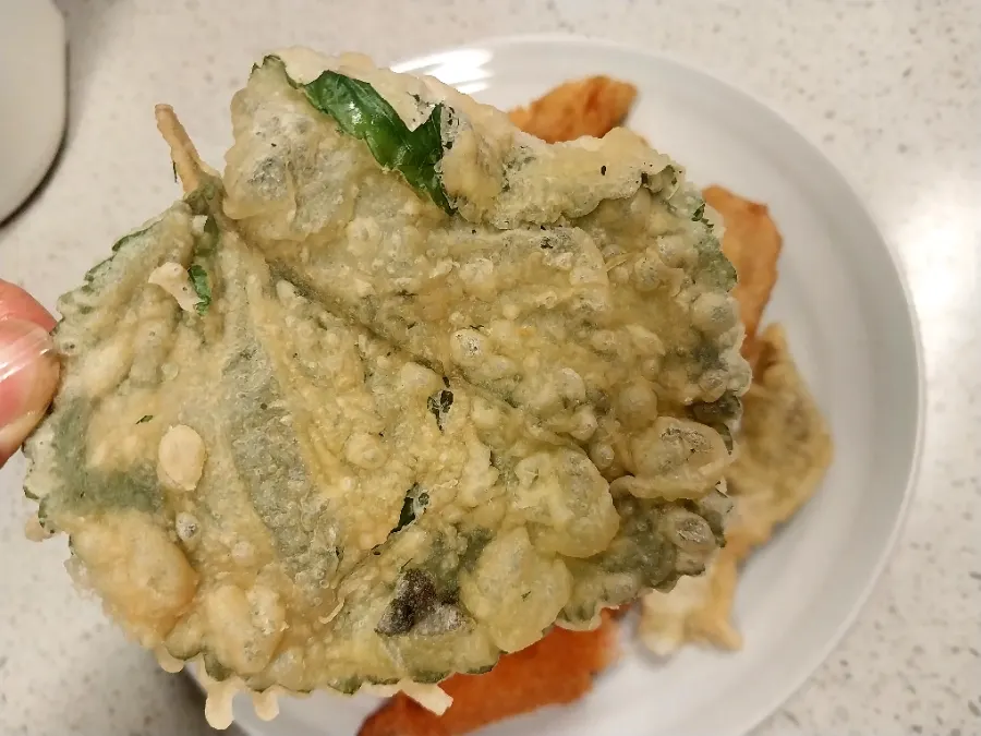 Pepper tempura made with just fried pepper
