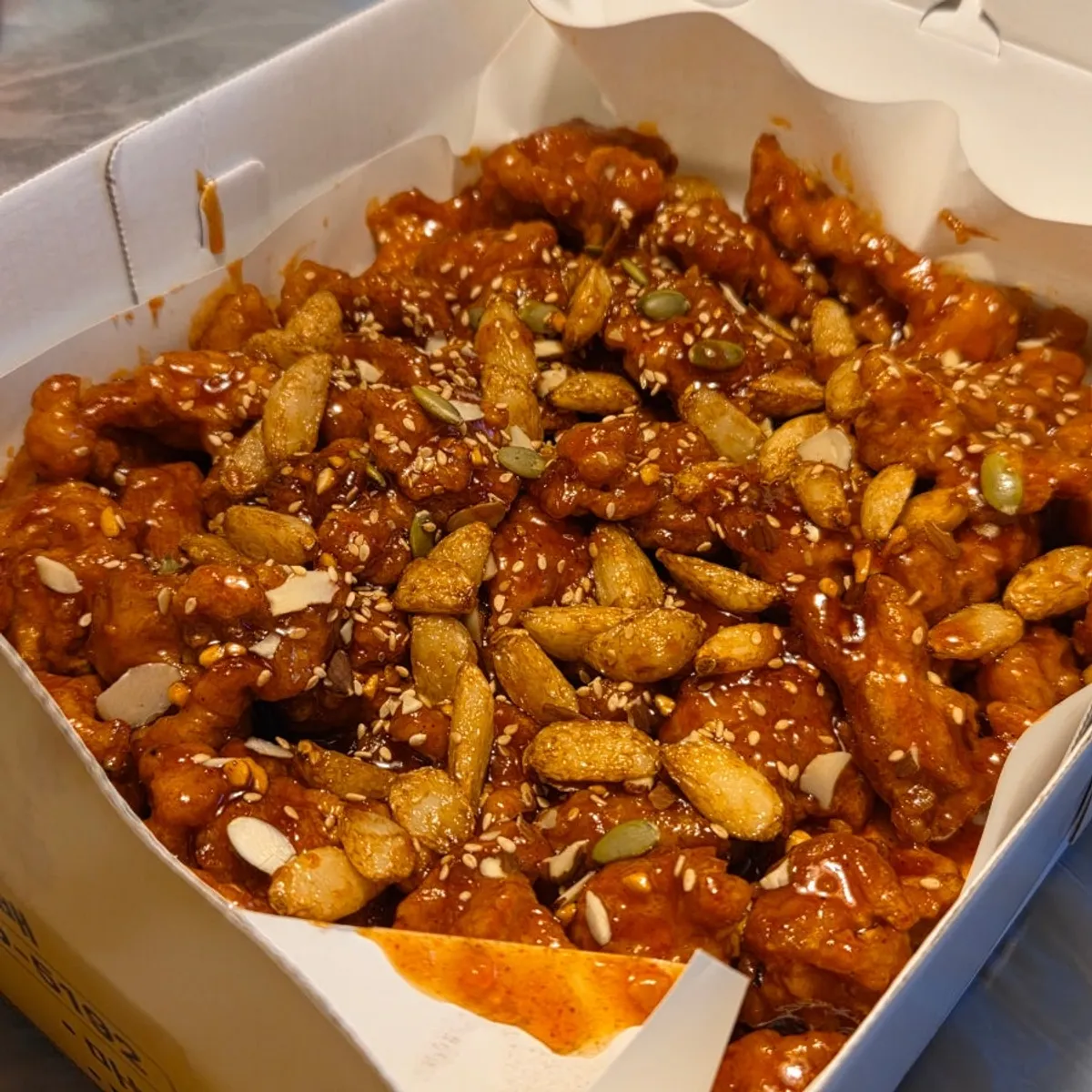Garlic dakgangjeong from Seomin Gapbu Sijang Dakjip at Sokcho Jungang Market