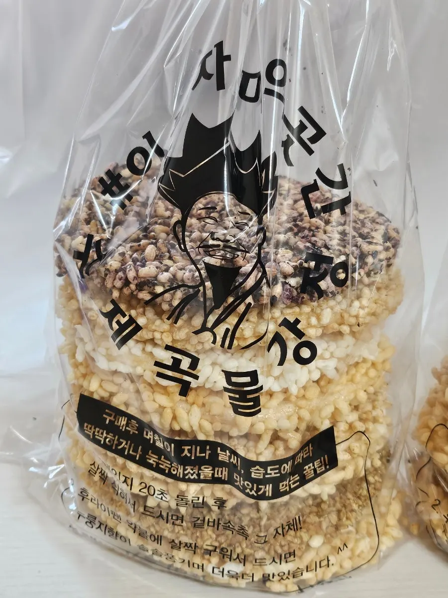 Gangjeong packaging bag with eating instructions printed on it
