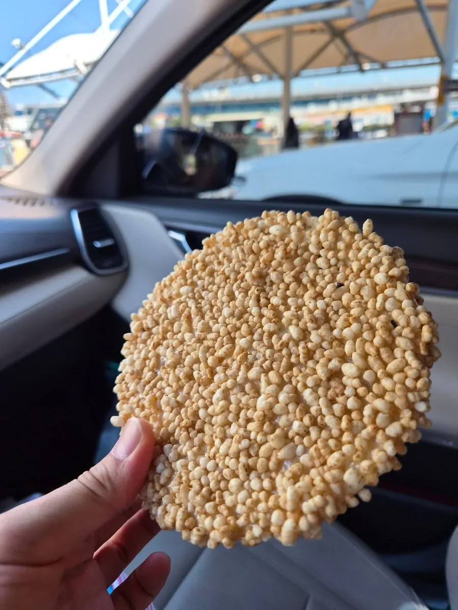 Close-up of black rice grain gangjeong