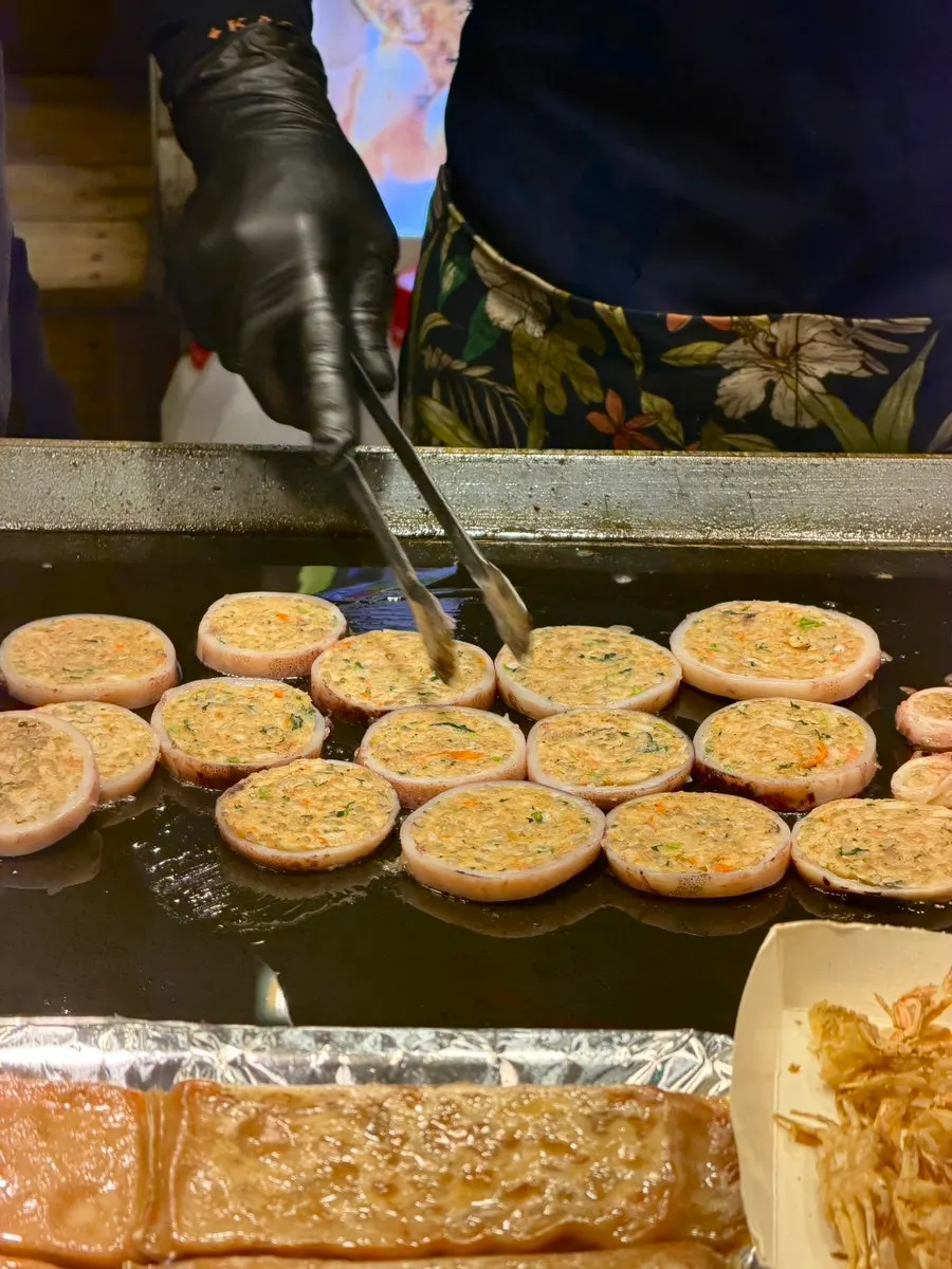 Squid sundae being fried fresh on order