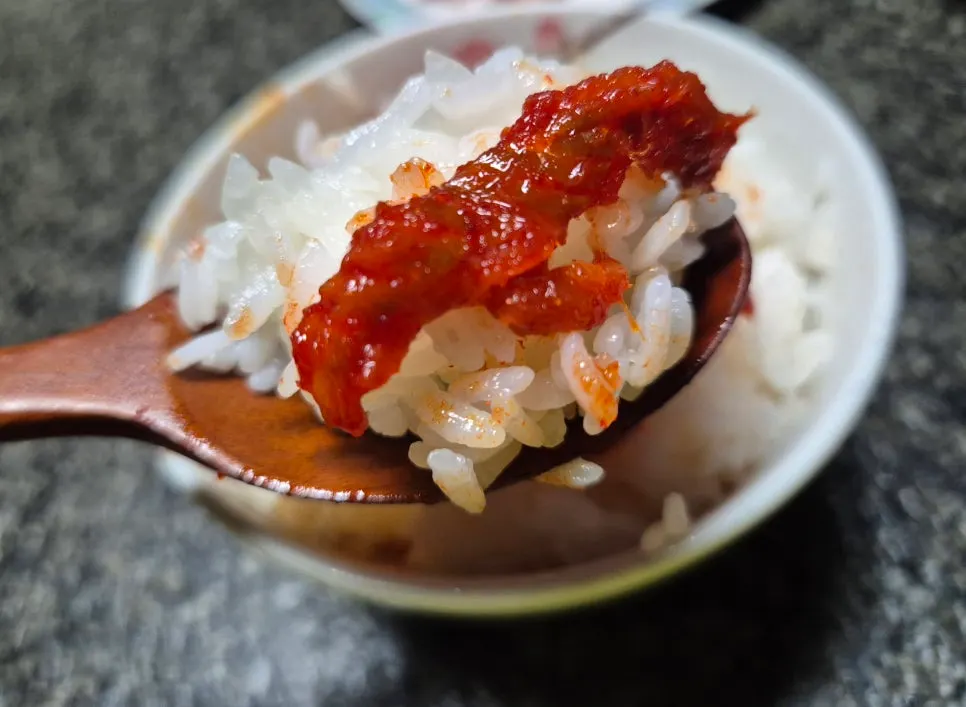 Close-up of well-fermented myeongtaehoe-muchim