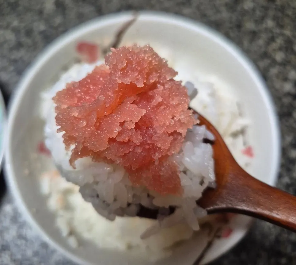 Leftover pollock roe bits gathered for dinner