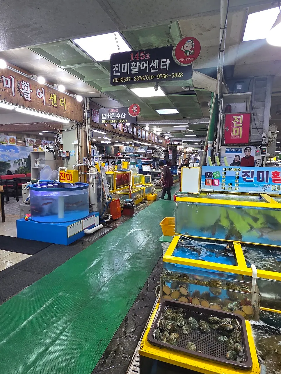진미활어센터 매장 앞 대형 수조