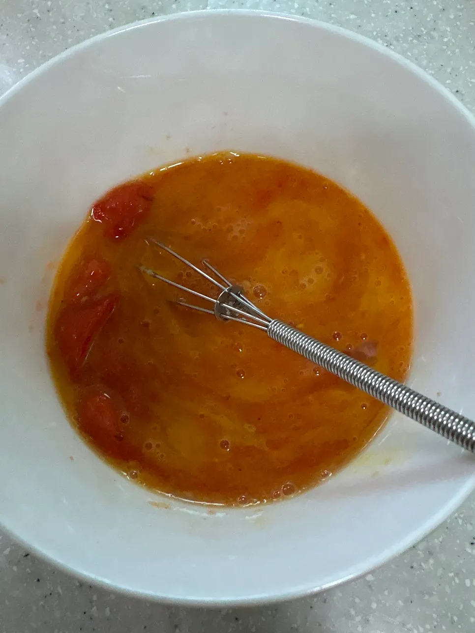 Myeongnanjeot egg custard ingredients mixed with eggs