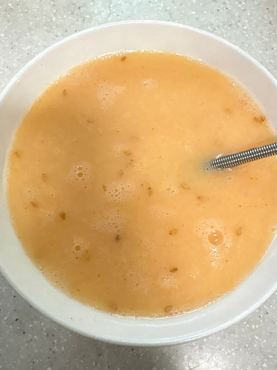 Adding water during the myeongnanjeot egg custard process