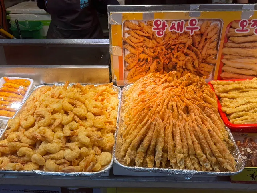 King prawn tempura on display