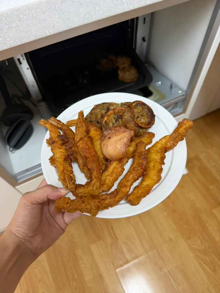 Tempura reheated in the air fryer