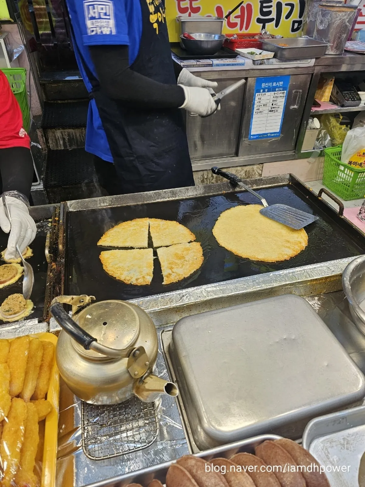 Queue at a fried-food takeaway shop