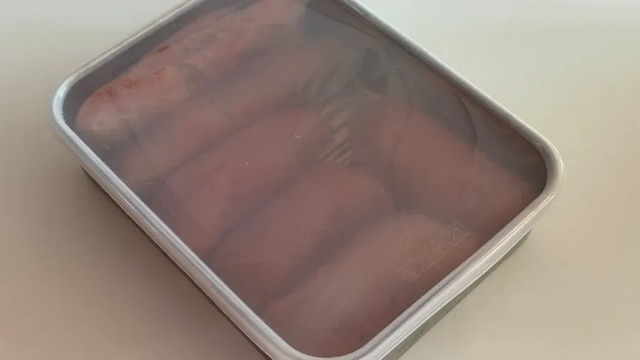 White pollock roe portioned for freezing