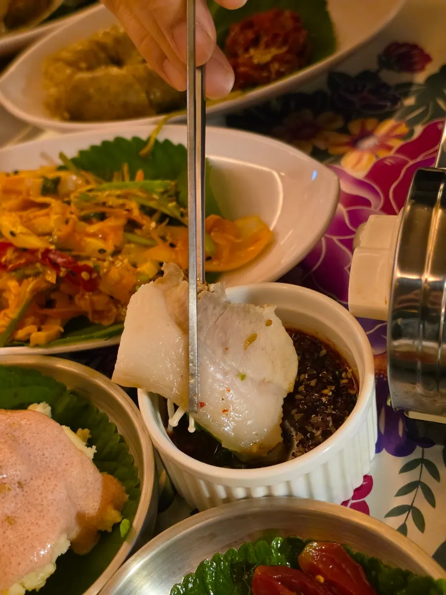 Plate of abai sundae and pollack roe potatoes