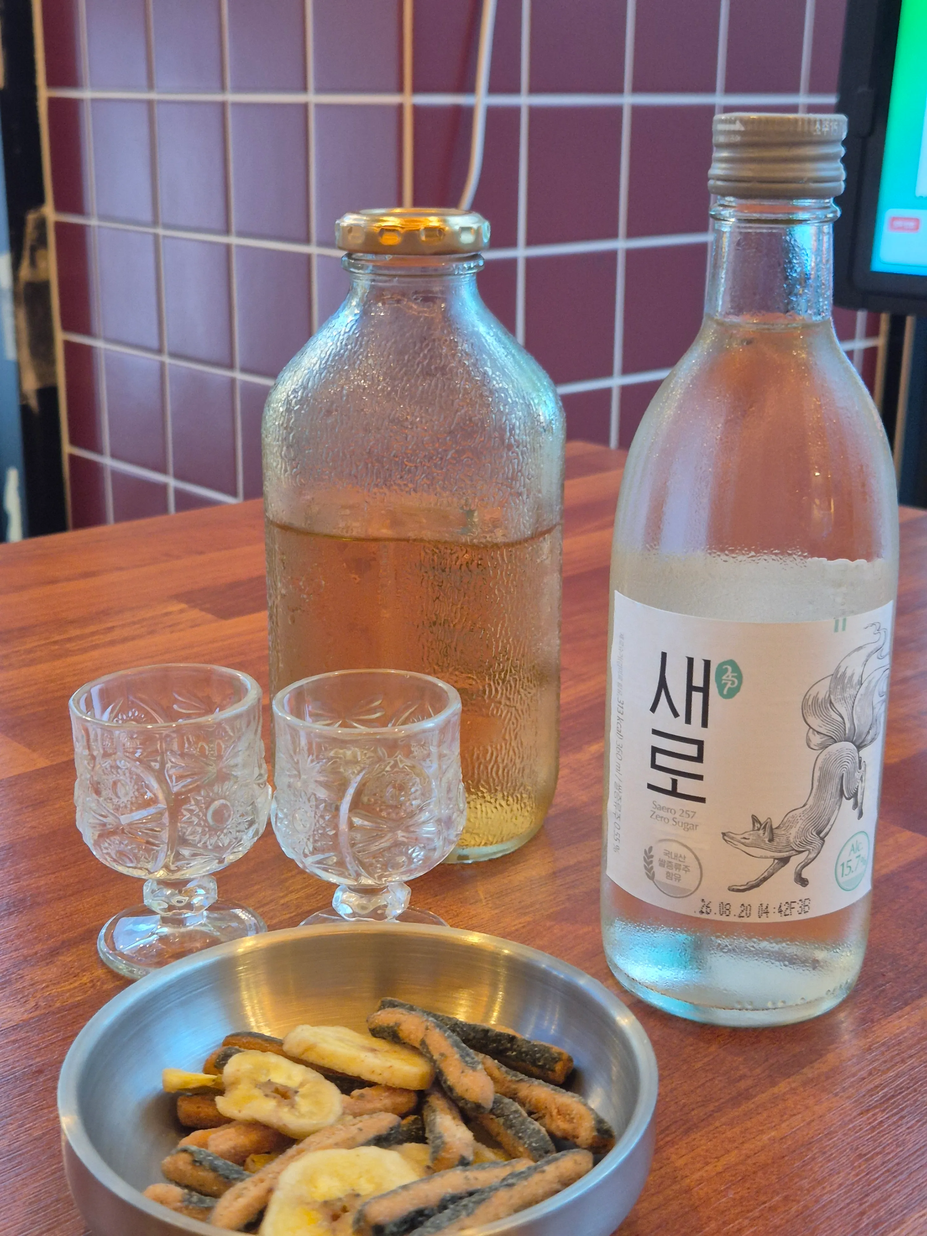 Water placed on the table