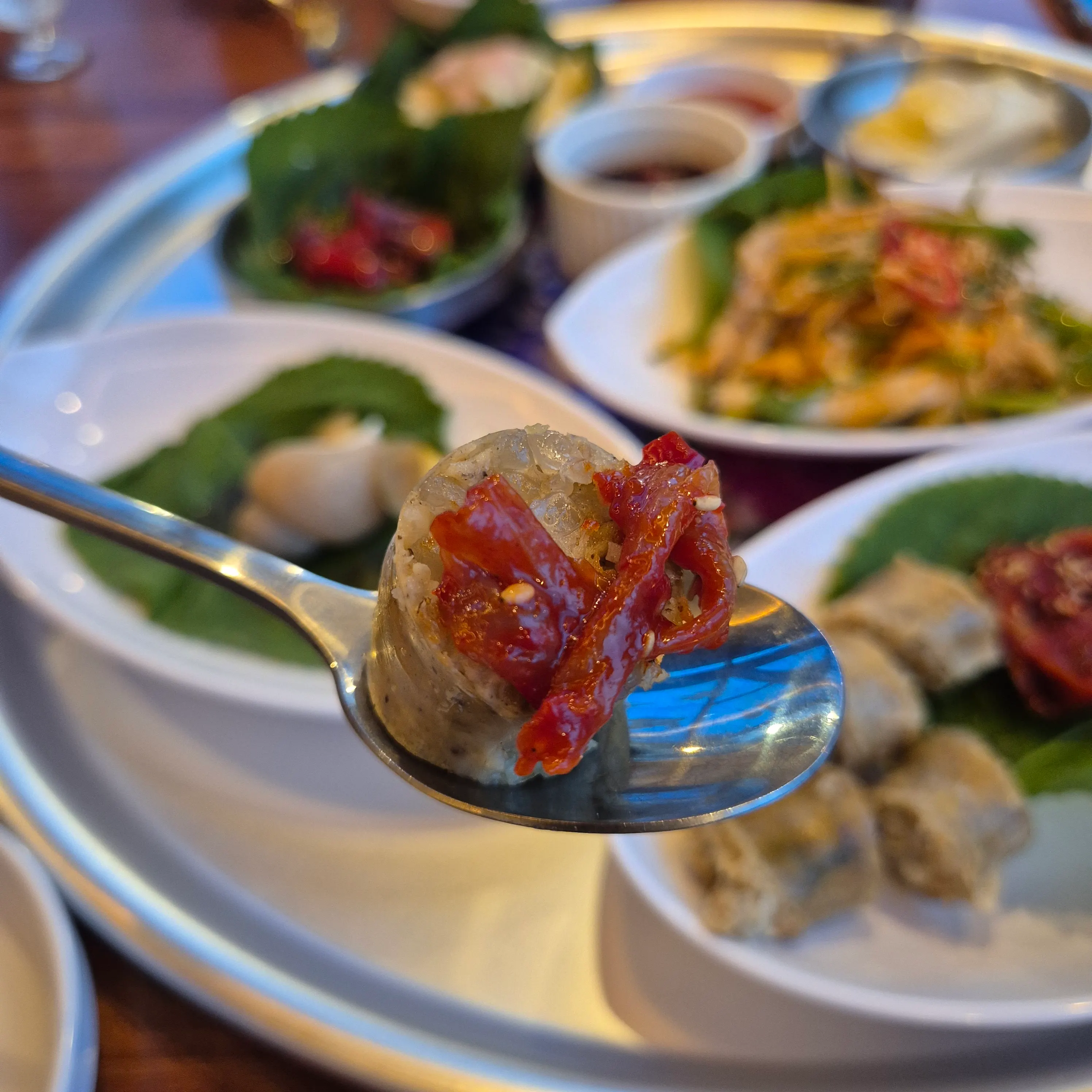 Abai sundae with salted seafood