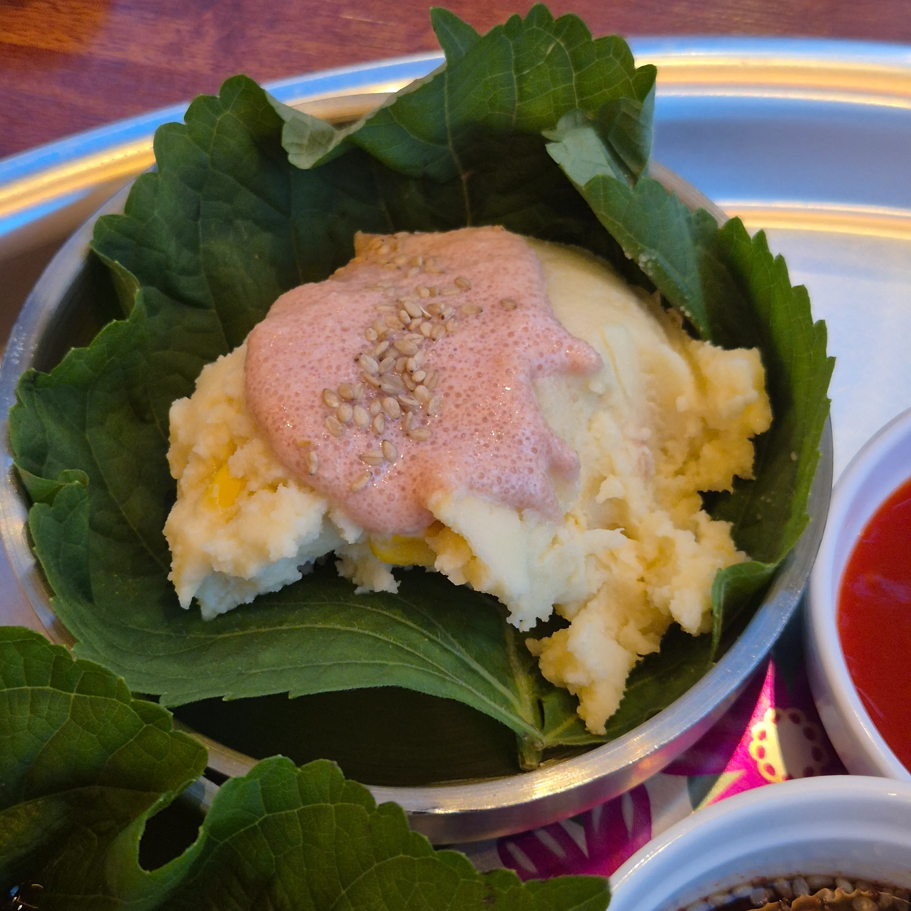 Pollock roe potato side dish at Seo Jubang