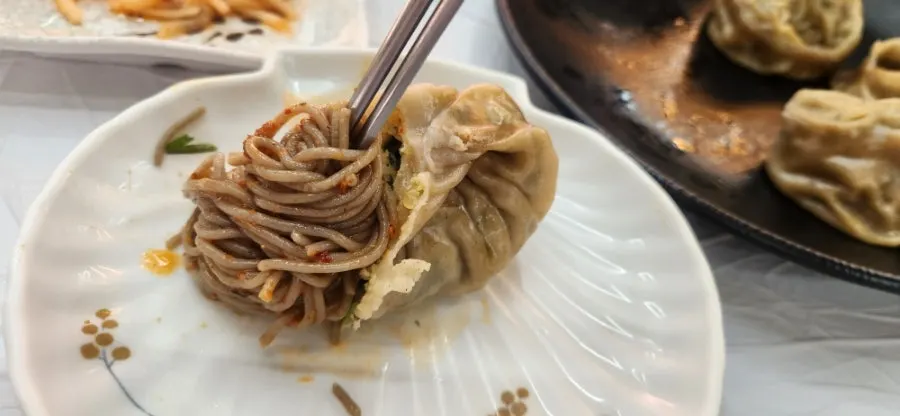 감자채전과 함께 주문한 소주 한잔