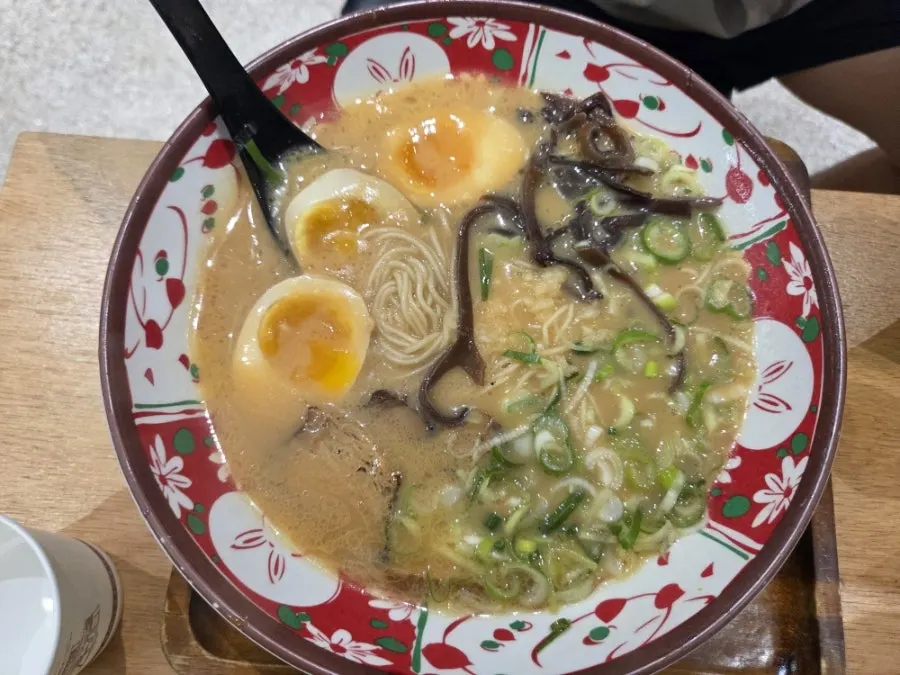 Two bowls of ramen picked up self-service