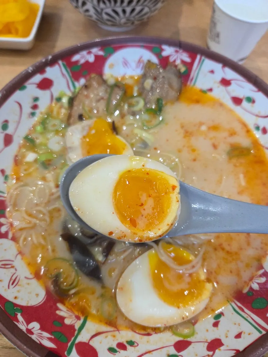 A bowl of Ichiba Ramen's karai ramen