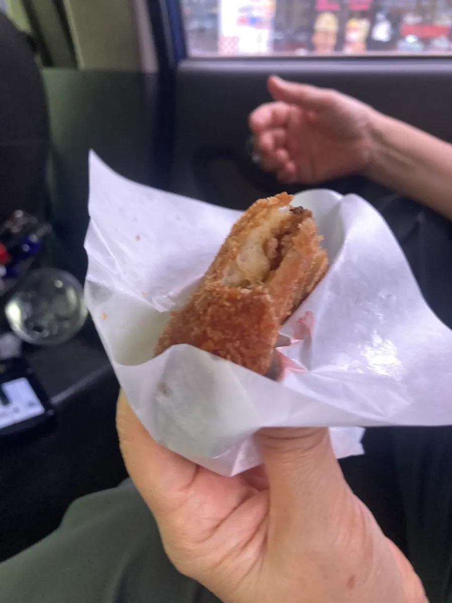 Six croquettes, one of each flavor, arranged in the set