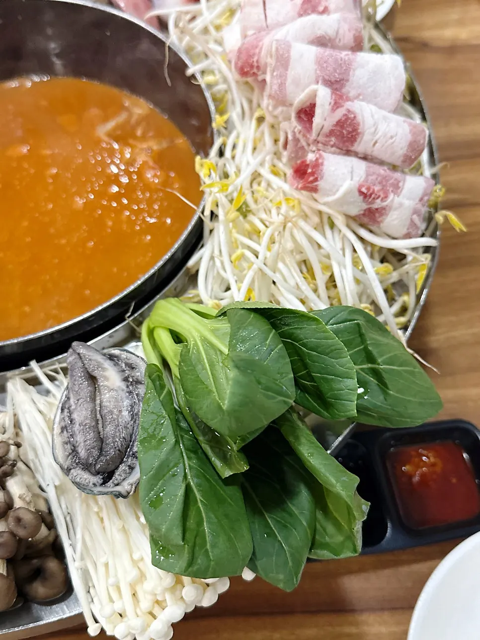 Full spread of the seafood flower platter for two