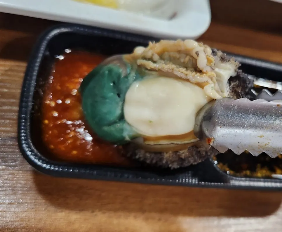 Abalone shell and abalone meat