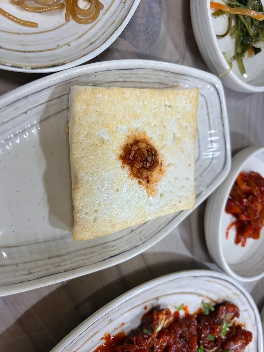 Vertical photo of the table with buckwheat pancake