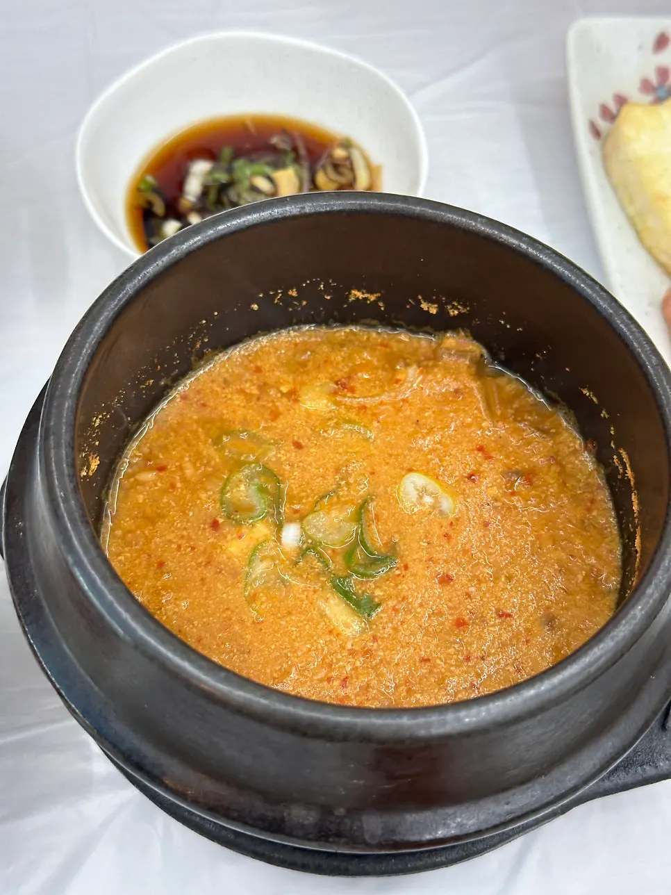 Sundubu set meal spread