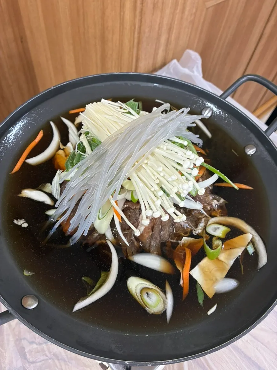 Plate of japchae after a refill