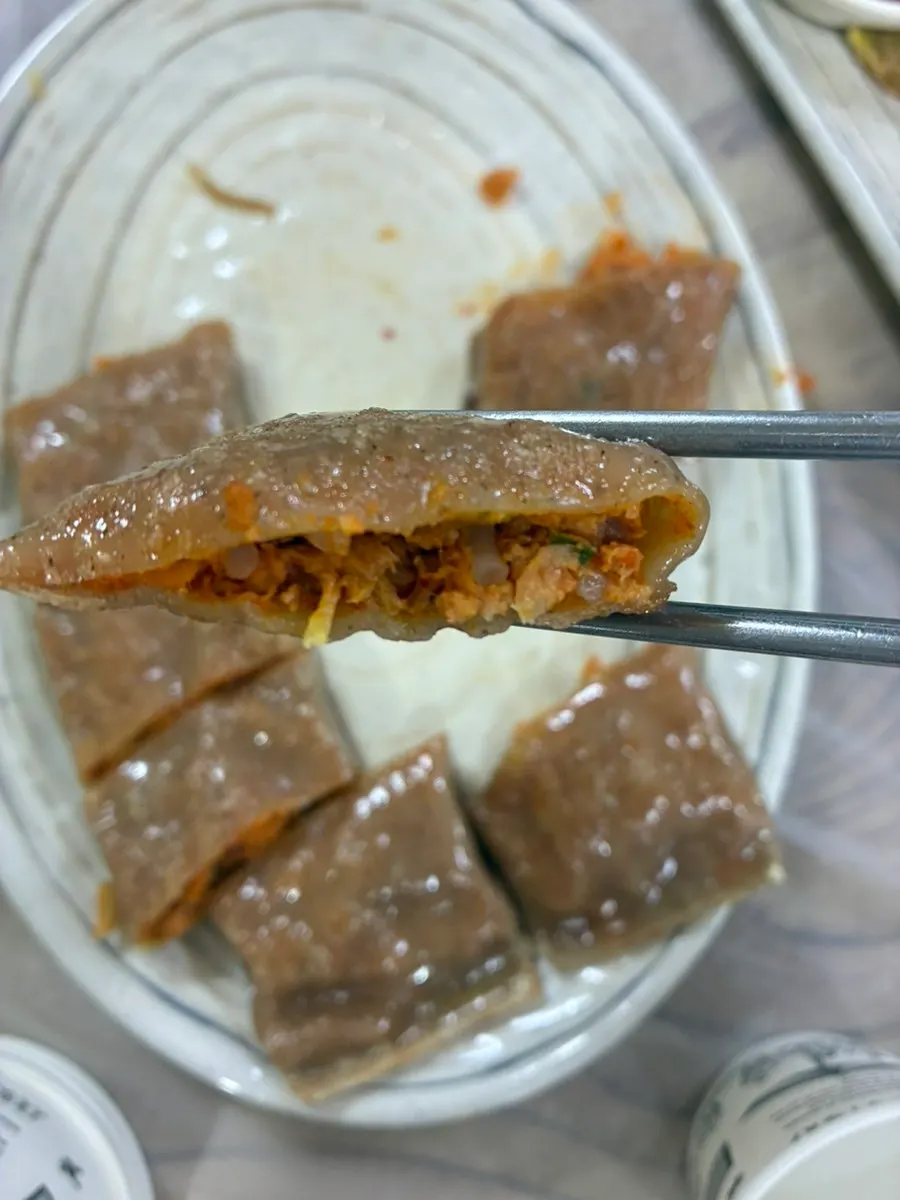 Buckwheat pancake with a spicy filling