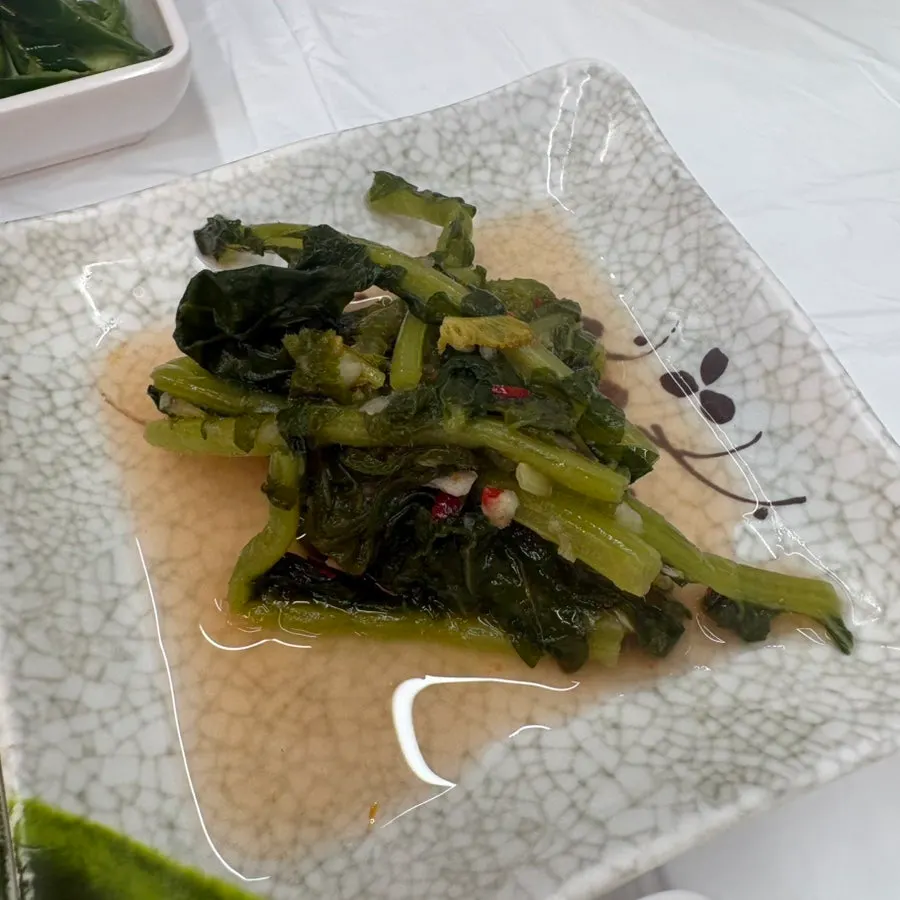 A plate of radish salad side dish at Sokcho Topgol Makguksu