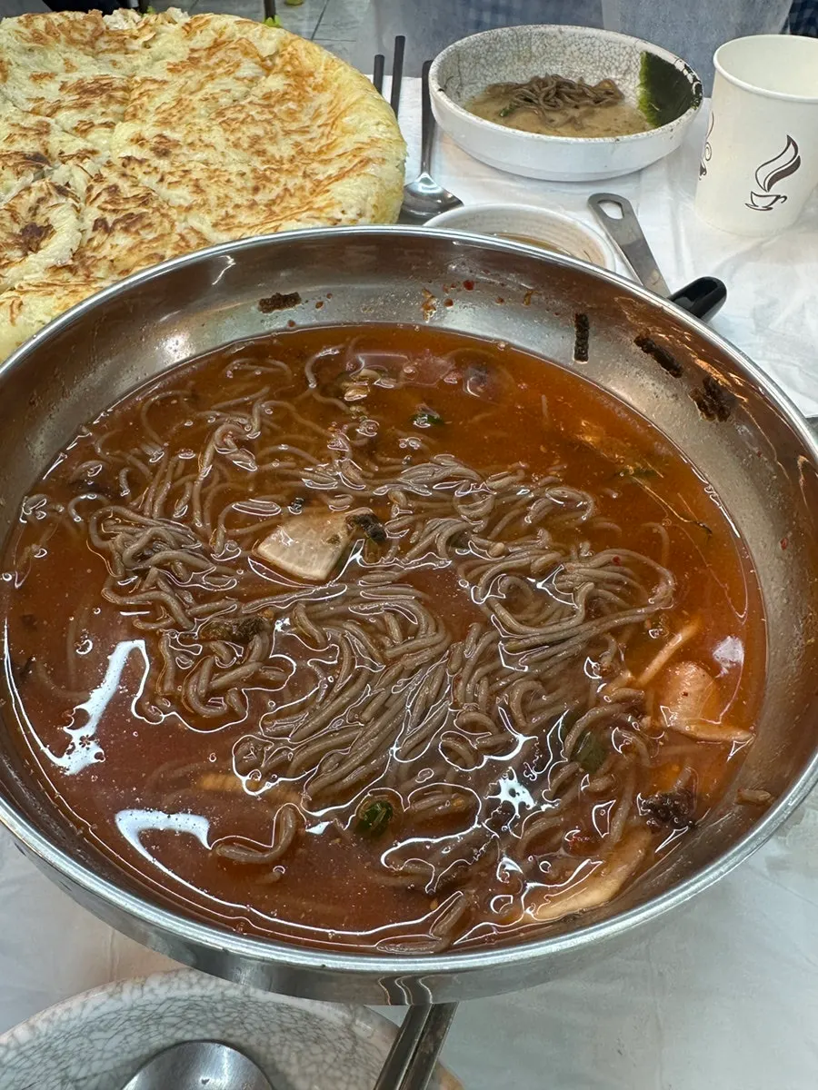 Dongchimi broth served separately