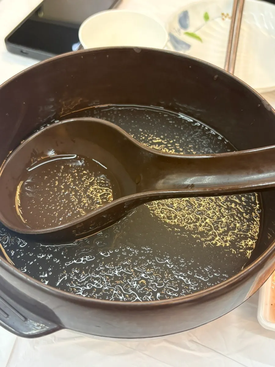 A pot of icy dongchimi broth