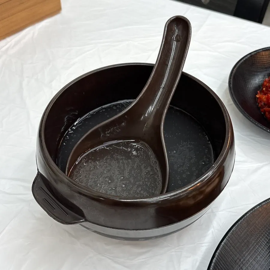 Dongchimi served alongside the basic side dishes