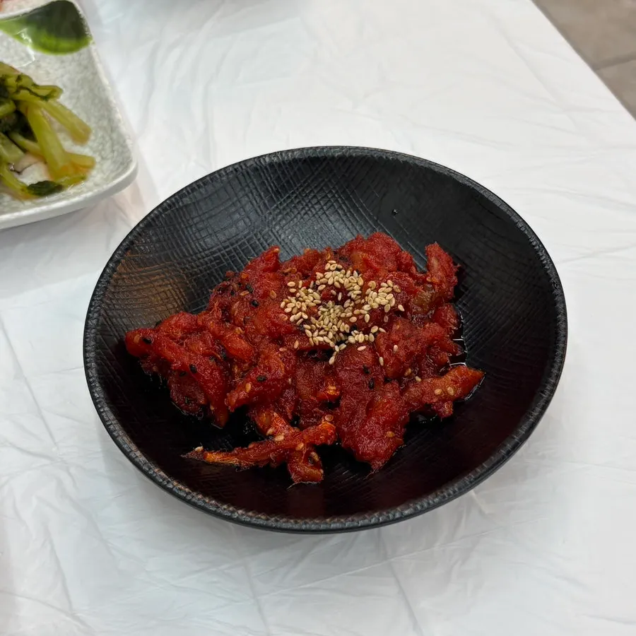 A plate of the extra pollack salad ordered