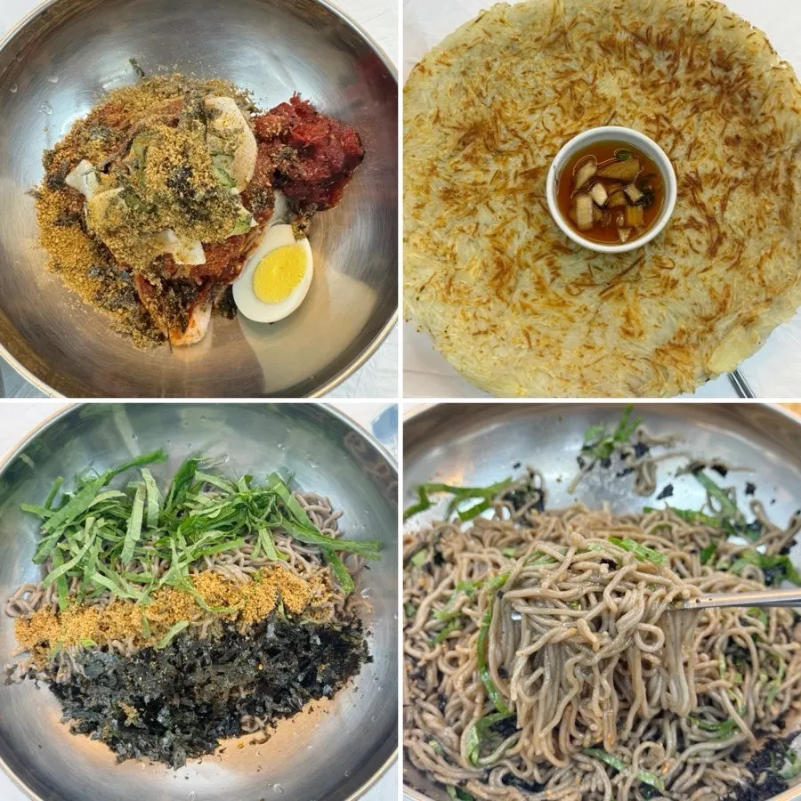 Table at Sokcho Topgol Makguksu Main Branch after finishing the meal