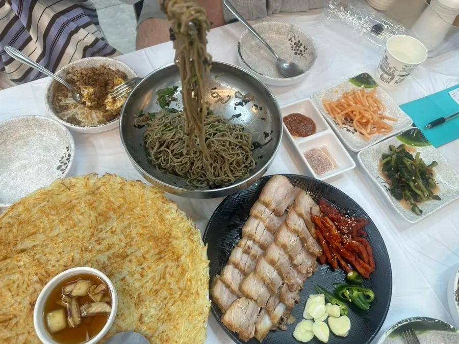 피자 라지 크기의 감자전
