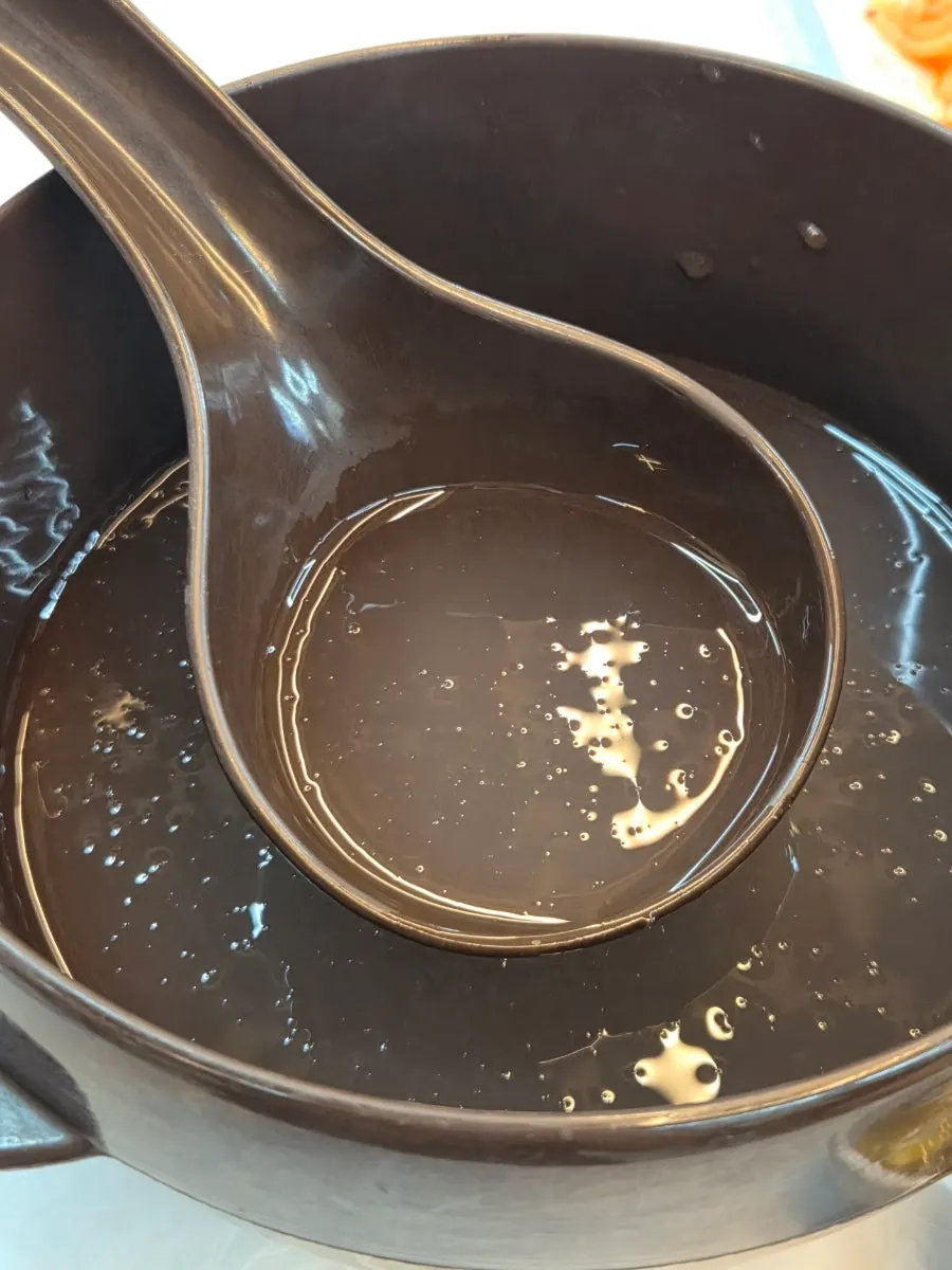 Dongchimi broth served alongside