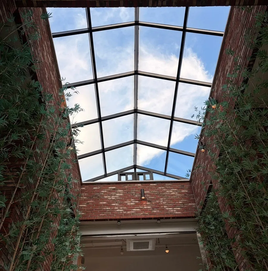 Café space with brick interior details