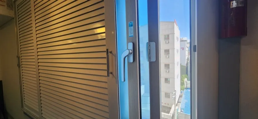 Room window with blinds