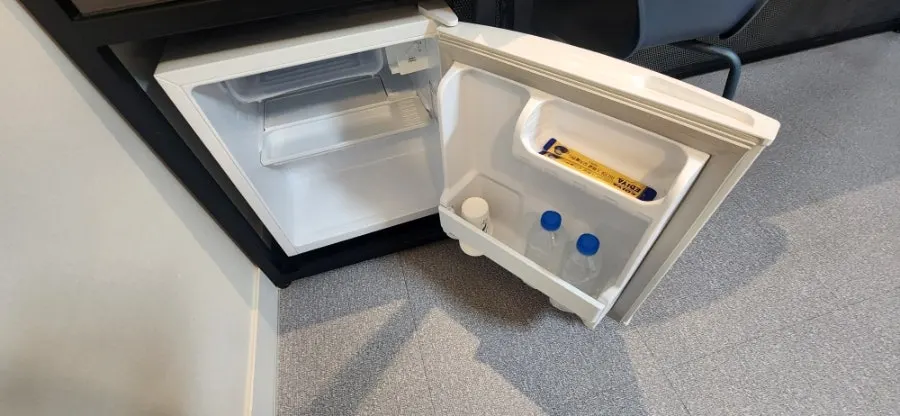 Fridge with water and coffee mix