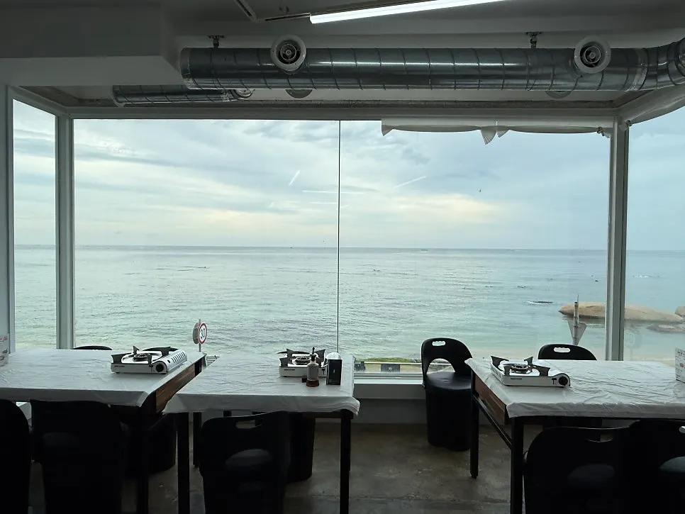 Sokcho ocean view seen from a window seat