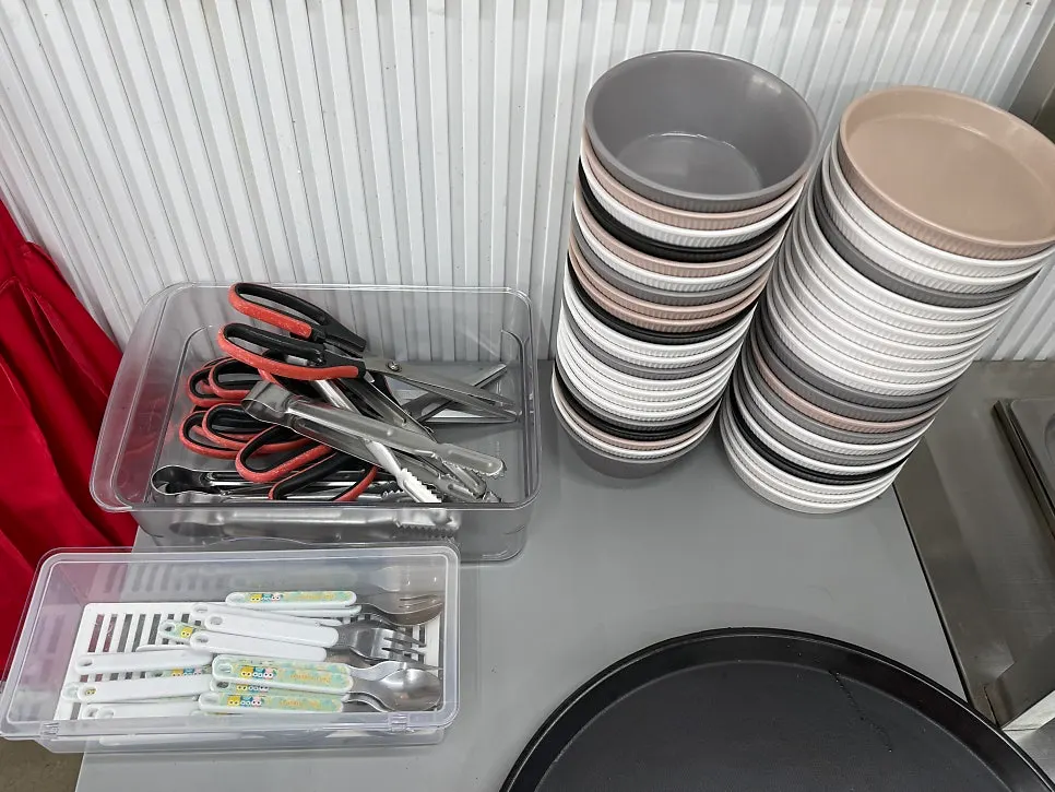 Children's tableware set out and ready