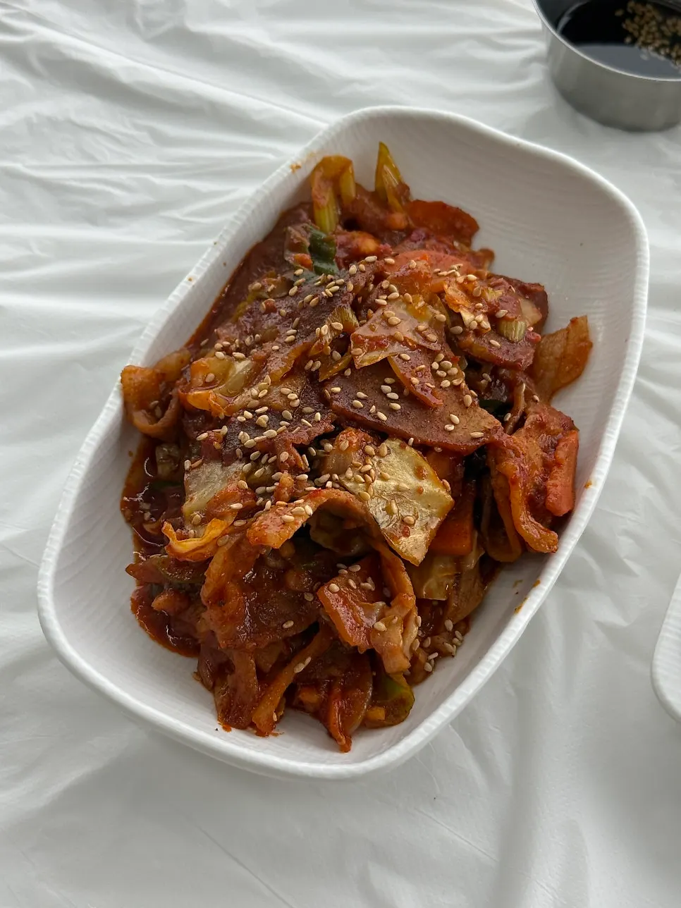 A plate of jeyuk bokkeum from Deungdae Gotgan