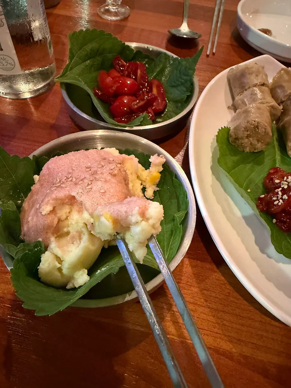 Spicy squid salad with minari