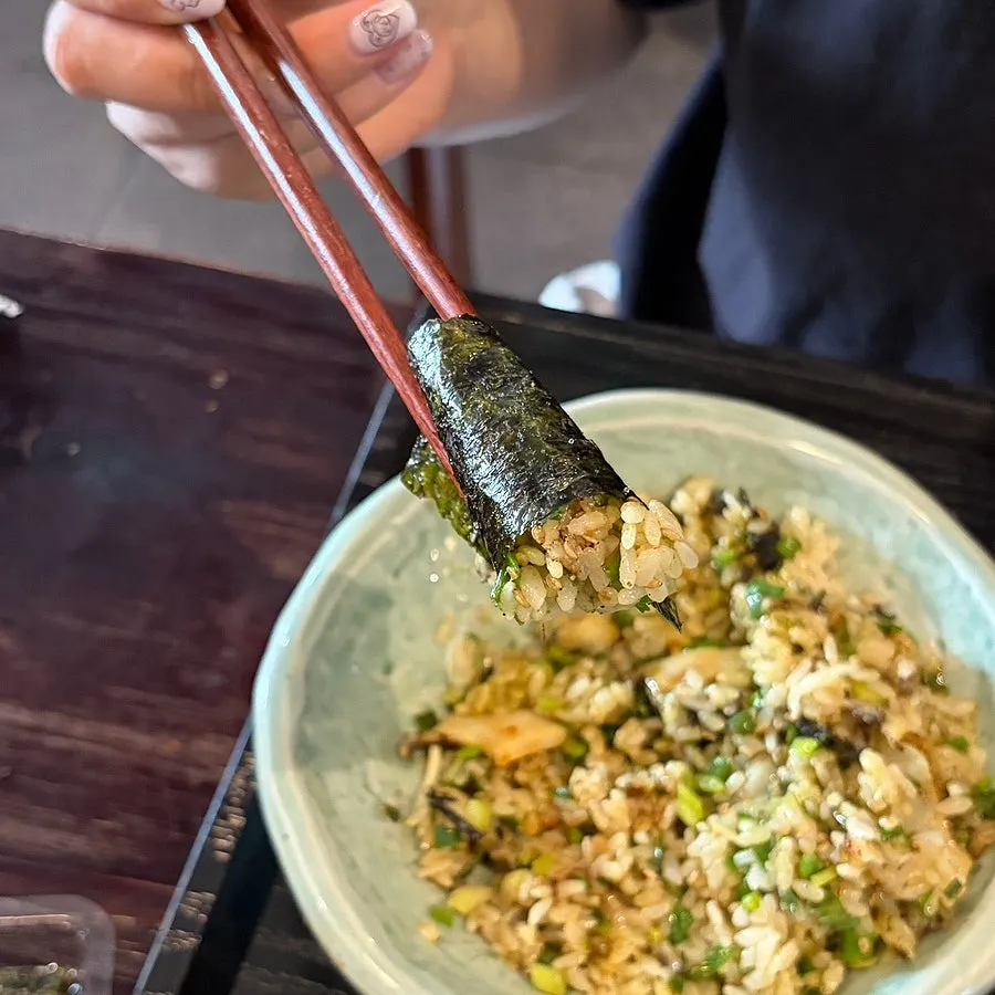 Abalone pot rice wrapped in seaweed