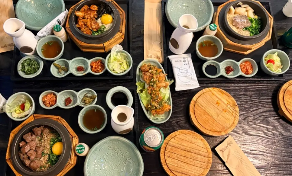 Full table spread of the pick-your-own 3-person set