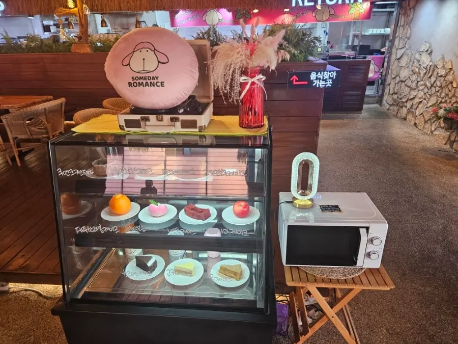 Interior seating layout at Someday Romance